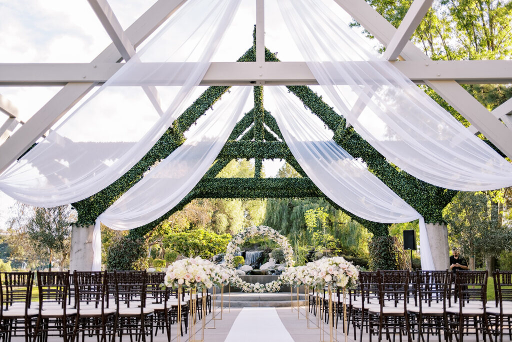 coyote golf course wedding event with drapery